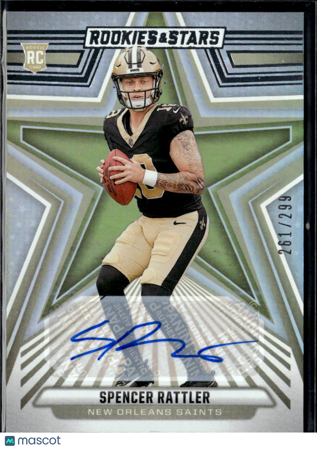 Spencer Rattler 2024 Rookies & Stars Auto Autograph RC 261/299 Saints