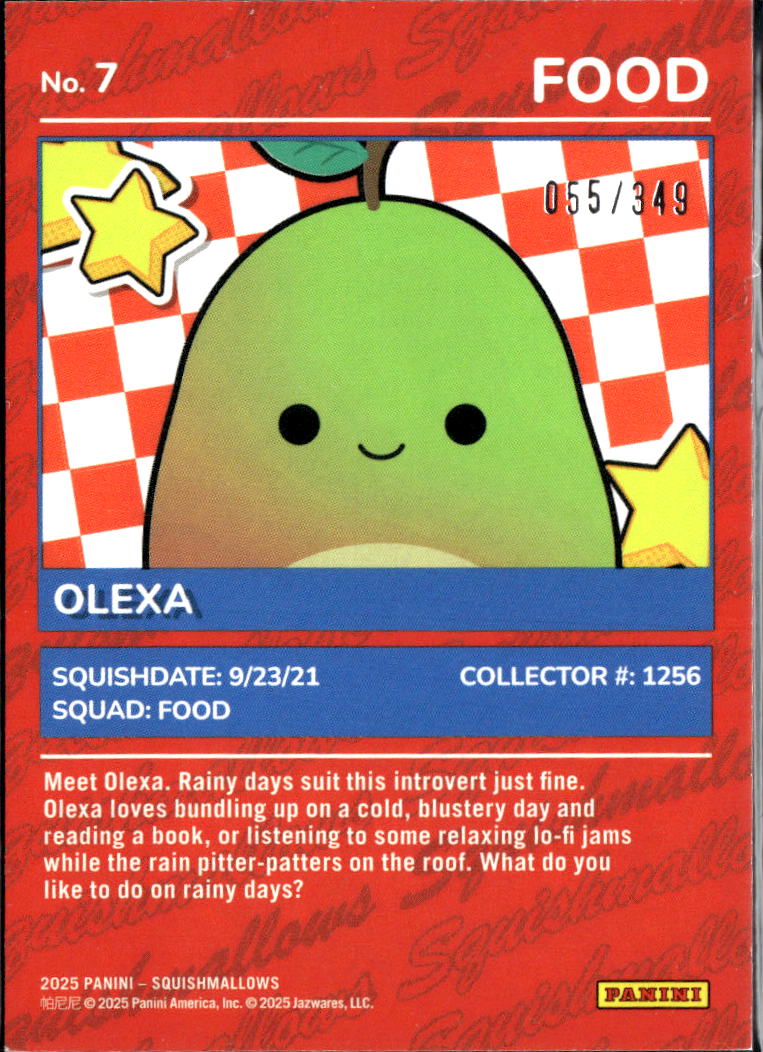Olexa Food 2025 Panini Squishmallows 55/349 #7