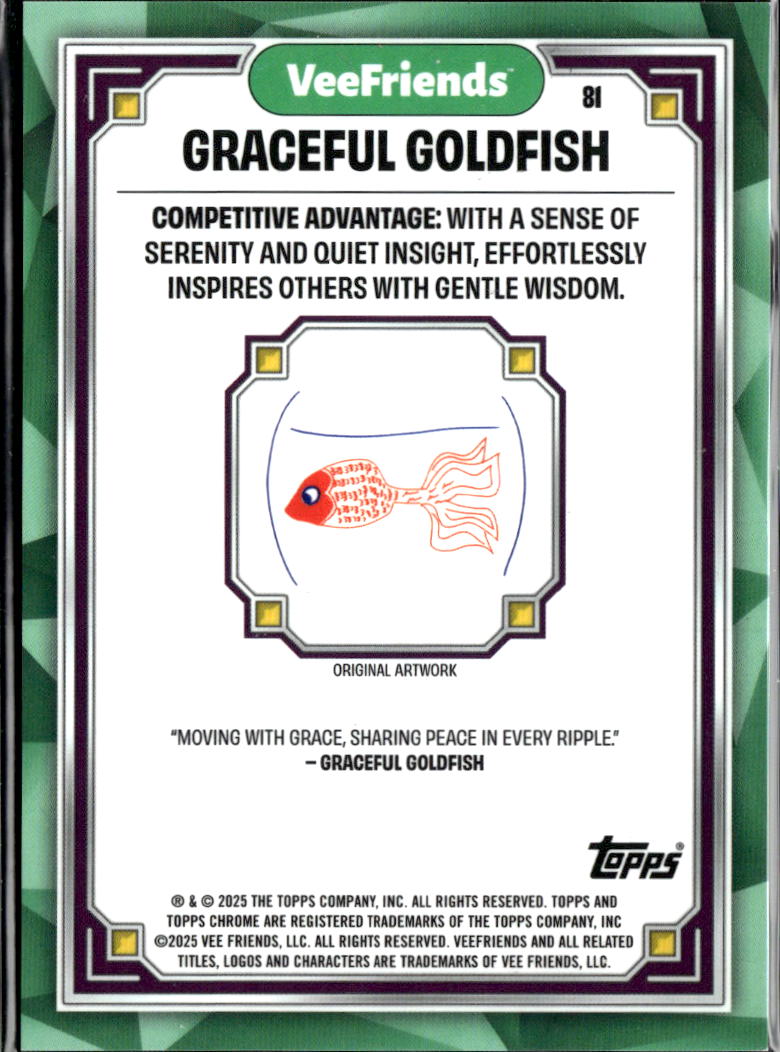 Graceful Goldfish 2025 Topps Chrome VeeFriends Raywave RC 002/199 #81