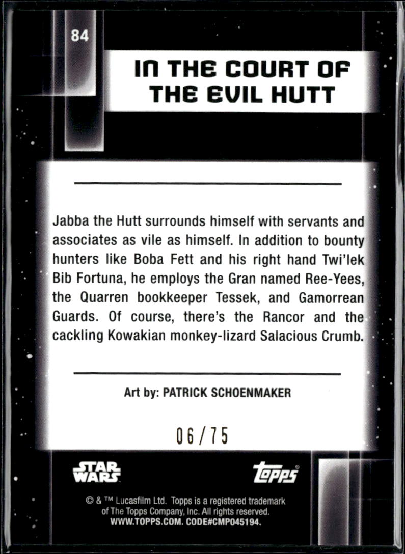 In The court of the Evil Hutt 2018 Topps Star Wars Galaxy Prism 6/75