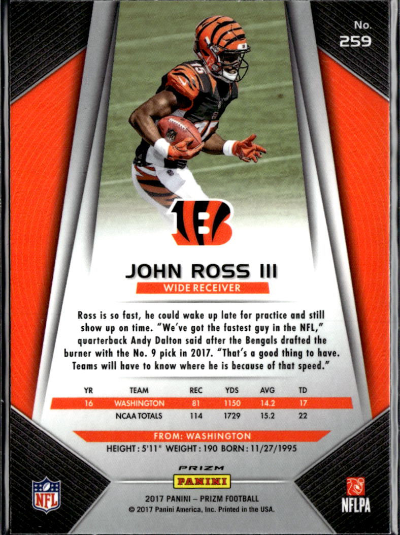 John Ross III 2017 Prizm Retail Red Prizm SSP Rookie RC Cincinnati Bengals