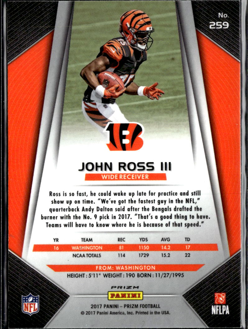 John Ross III 2017 Prizm Retail Red Prizm SSP Rookie RC Cincinnati Bengals