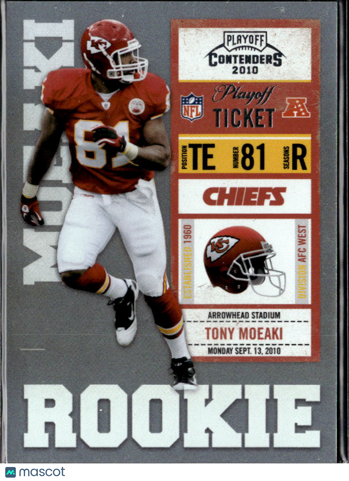 Tony Moeaki 2010 Playoff Contenders Playoff RC Rookie 37/99 Kansas City Chiefs