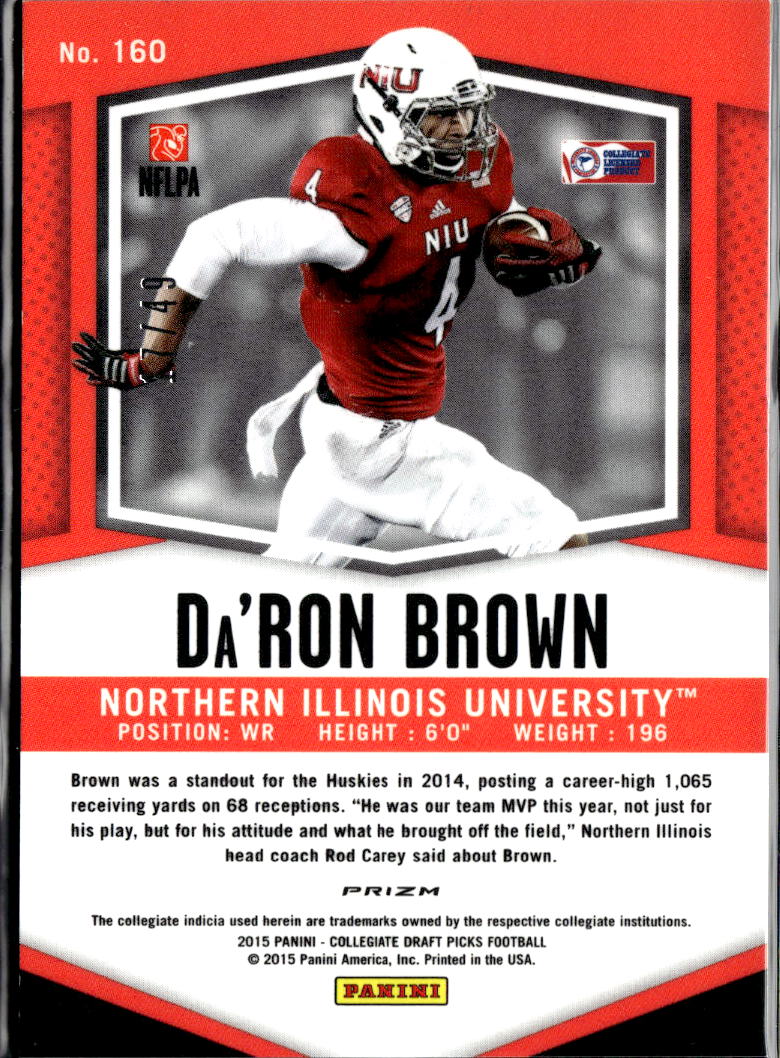 Da'Ron Brown 2015 Prizm Draft Picks Tie-Dye RC 17/49 Northern Illinois Huskies