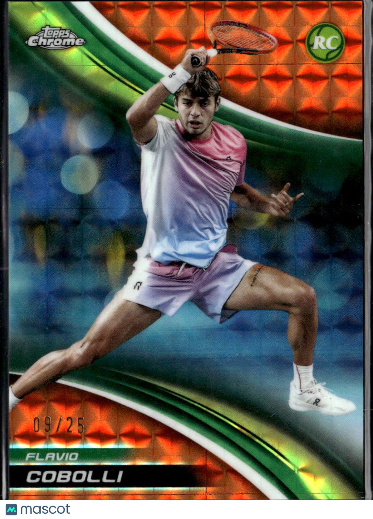 Flavio Cobolli 2025 Topps Chrome RC Orange Refractor Rookie 9/25