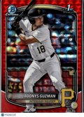 Adonys Guzman 2025 Bowman Chrome 1st Red Refractor RC 2/5 Pittsburgh Pirates