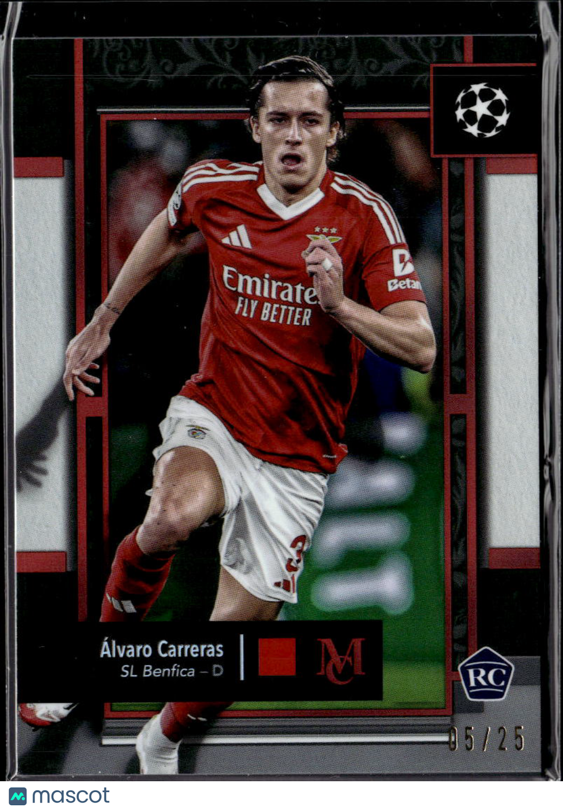Álvaro Carreras 2025 Topps Museum Collection RC Red /25 SL Benfica