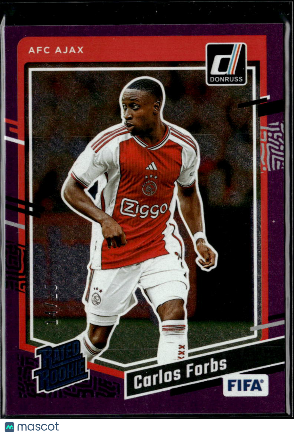 Carlos Forbs 2023 Donruss Soccer Purple Rated Rookie 14/25 AFC Ajax