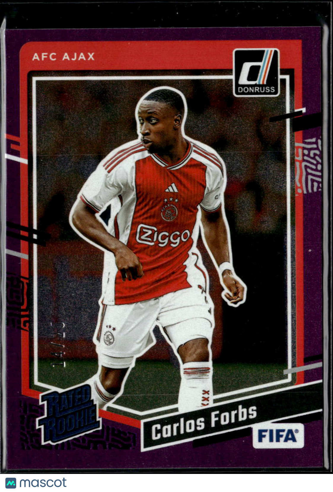 Carlos Forbs 2023 Donruss Soccer Purple Rated Rookie 14/25 AFC Ajax