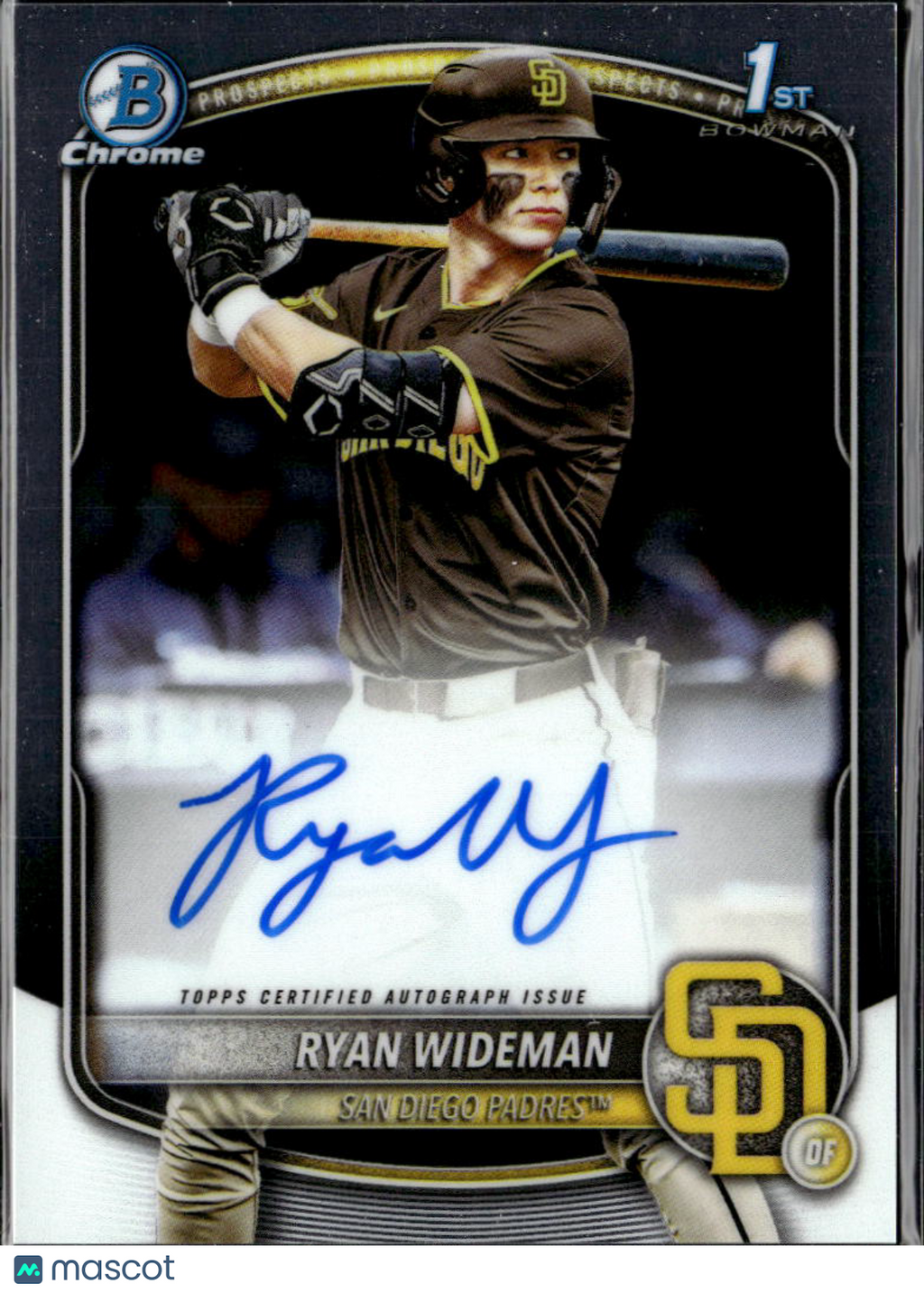 Ryan Wideman 2025 Bowman Chrome 1st Auto Autograph San Diego Padres