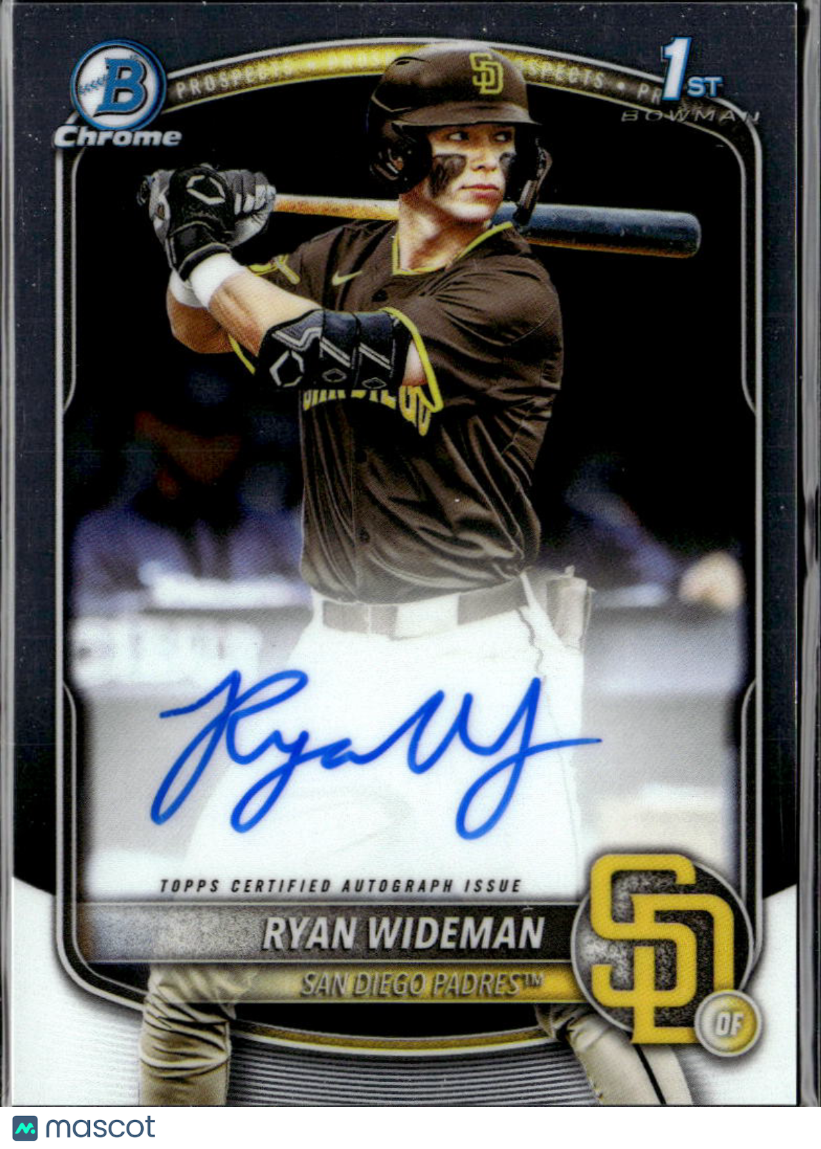 Ryan Wideman 2025 Bowman Chrome 1st Auto Autograph San Diego Padres