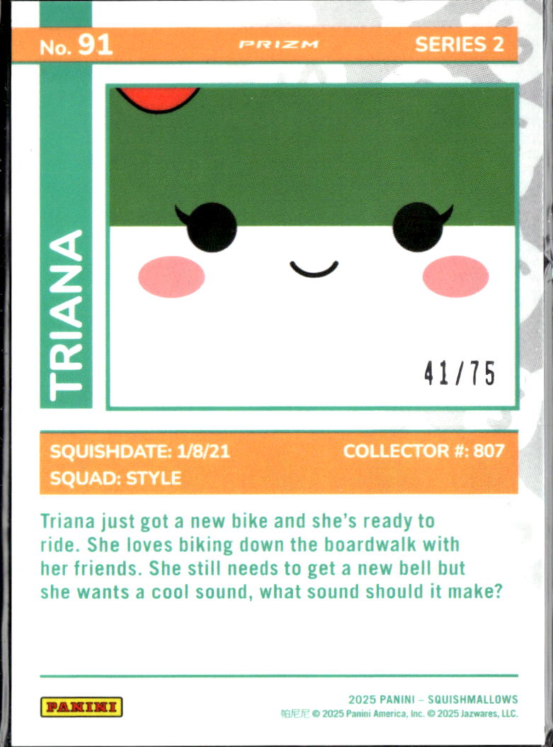 Triana 2025 Panini Squishmallows Prizm Series 2 41/75 #91