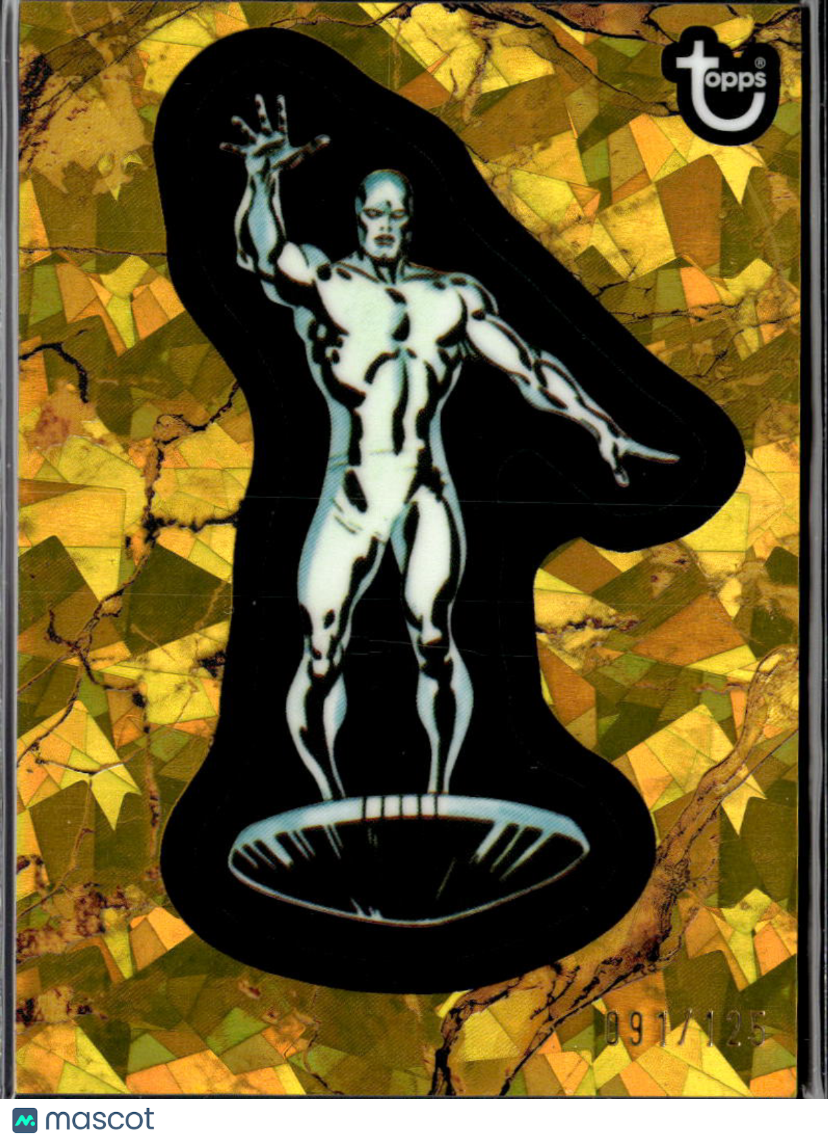 Silver Surfer 2025 Topps Marvel Comic Book Heroes GOLD Ice 91/125 #50