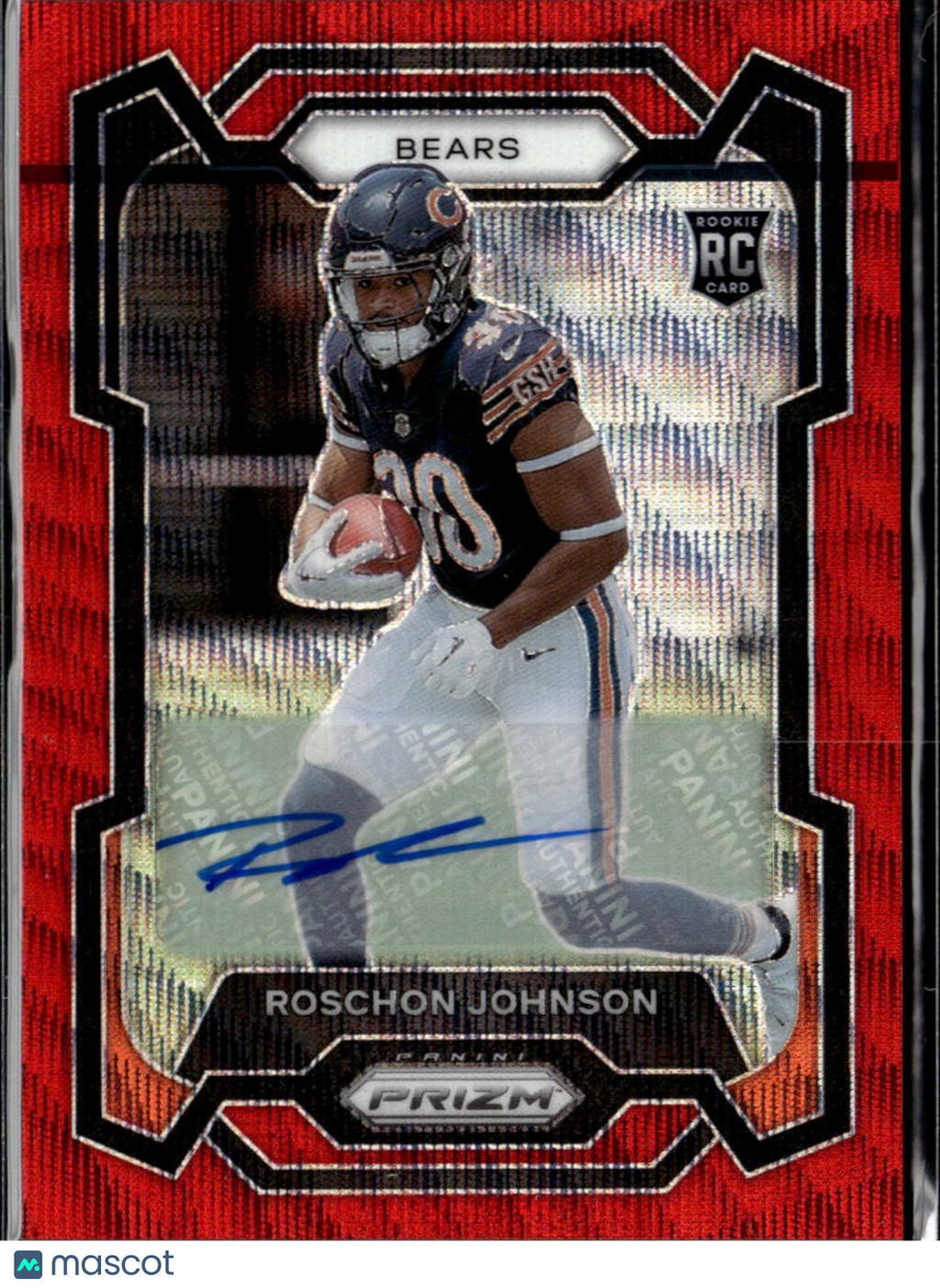 Roschon Johnson 2023 Prizm Auto Autograph RC Red Wave 120/149 Chicago Bears