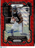 Roschon Johnson 2023 Prizm Auto Autograph RC Red Wave 120/149 Chicago Bears
