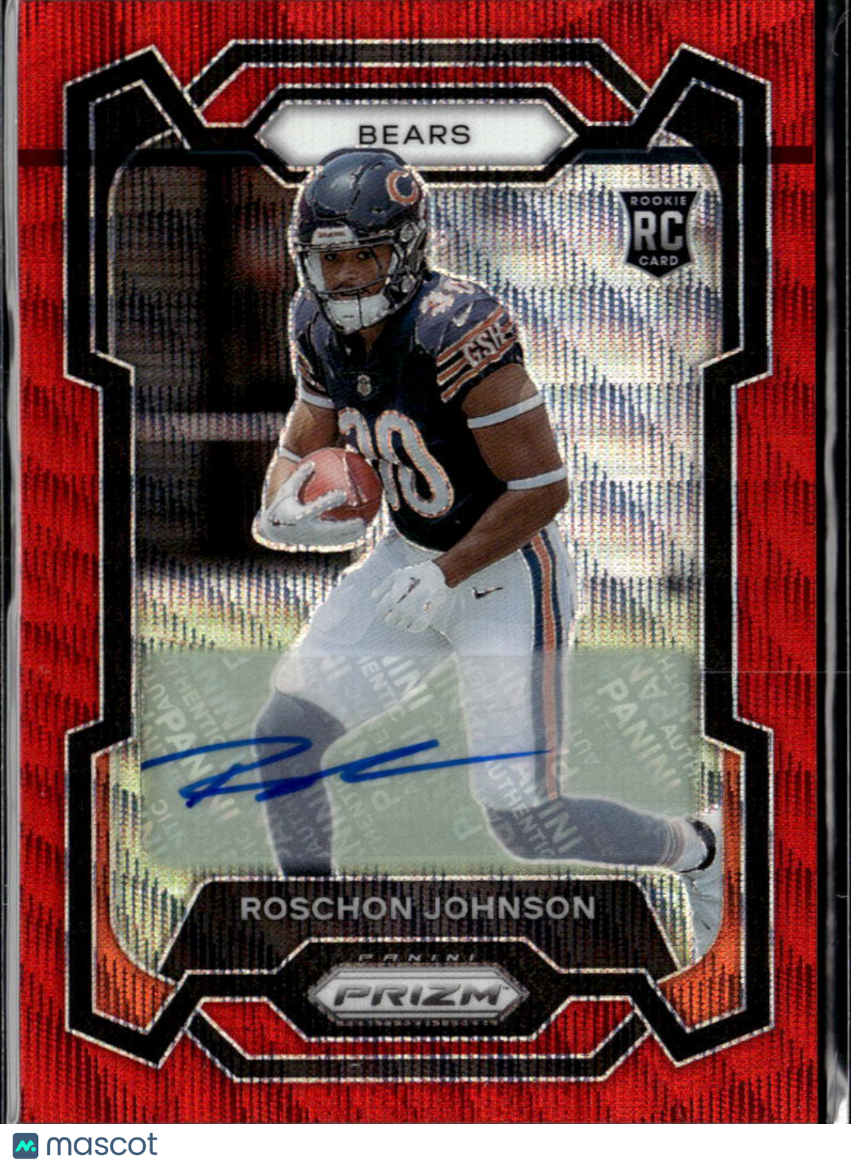 Roschon Johnson 2023 Prizm Auto Autograph RC Red Wave 120/149 Chicago Bears