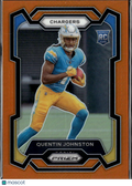 Quentin Johnston 2023 Prizm Orange Prizm Rookie RC 72/249 Los Angeles Chargers