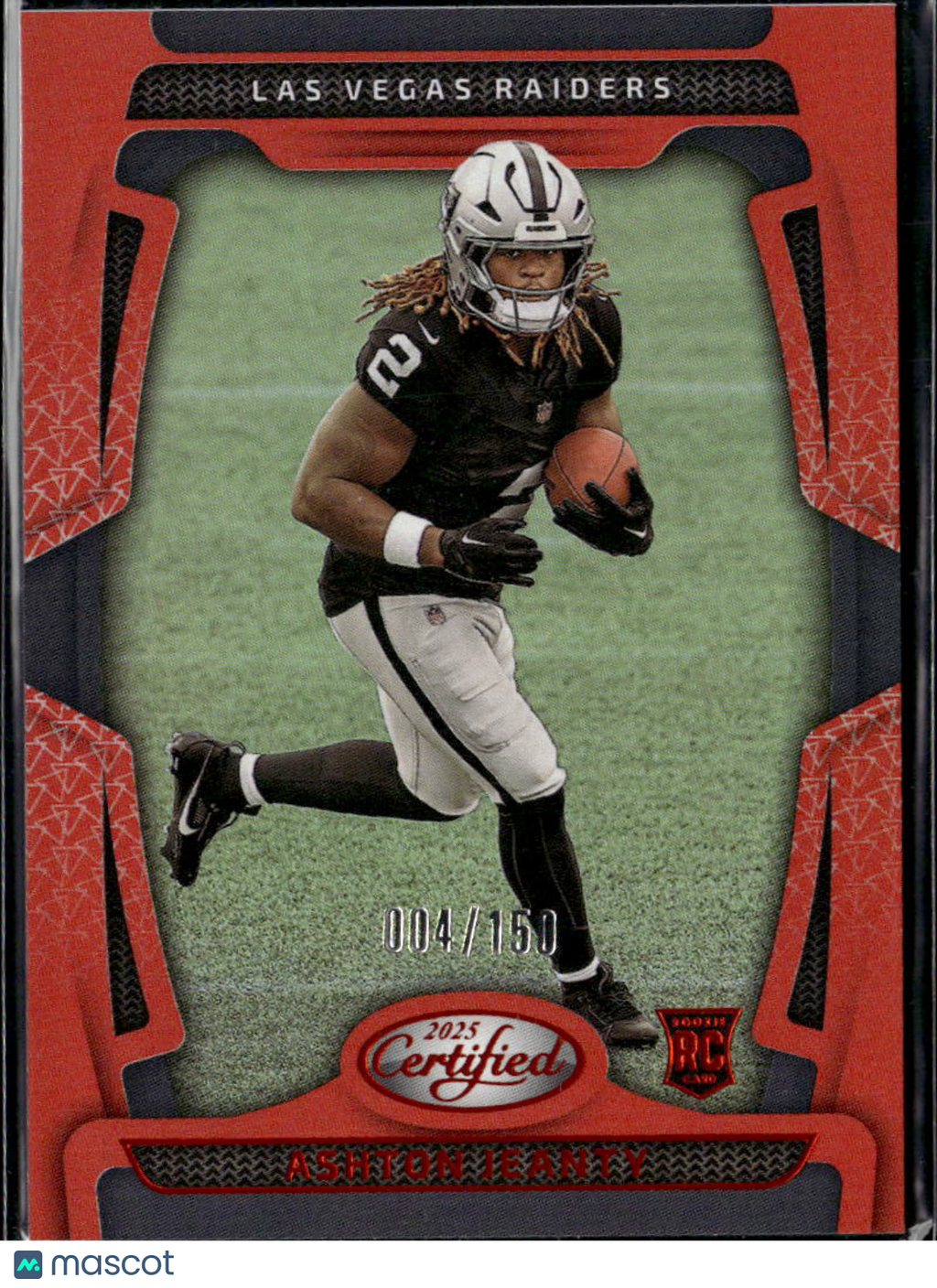 Ashton Jeanty 2025 Certified Mirror Orange Rookie RC 4/150 Las Vegas Raiders