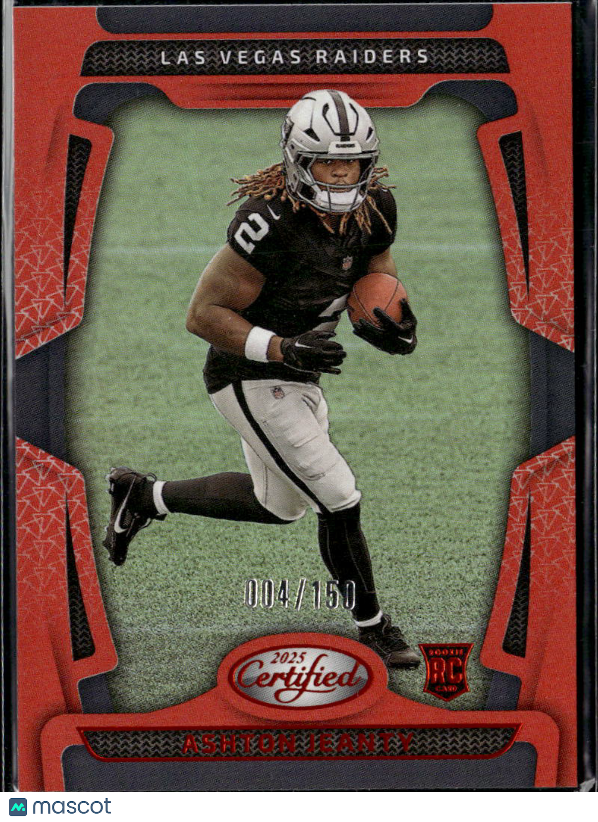 Ashton Jeanty 2025 Certified Mirror Orange Rookie RC 4/150 Las Vegas Raiders