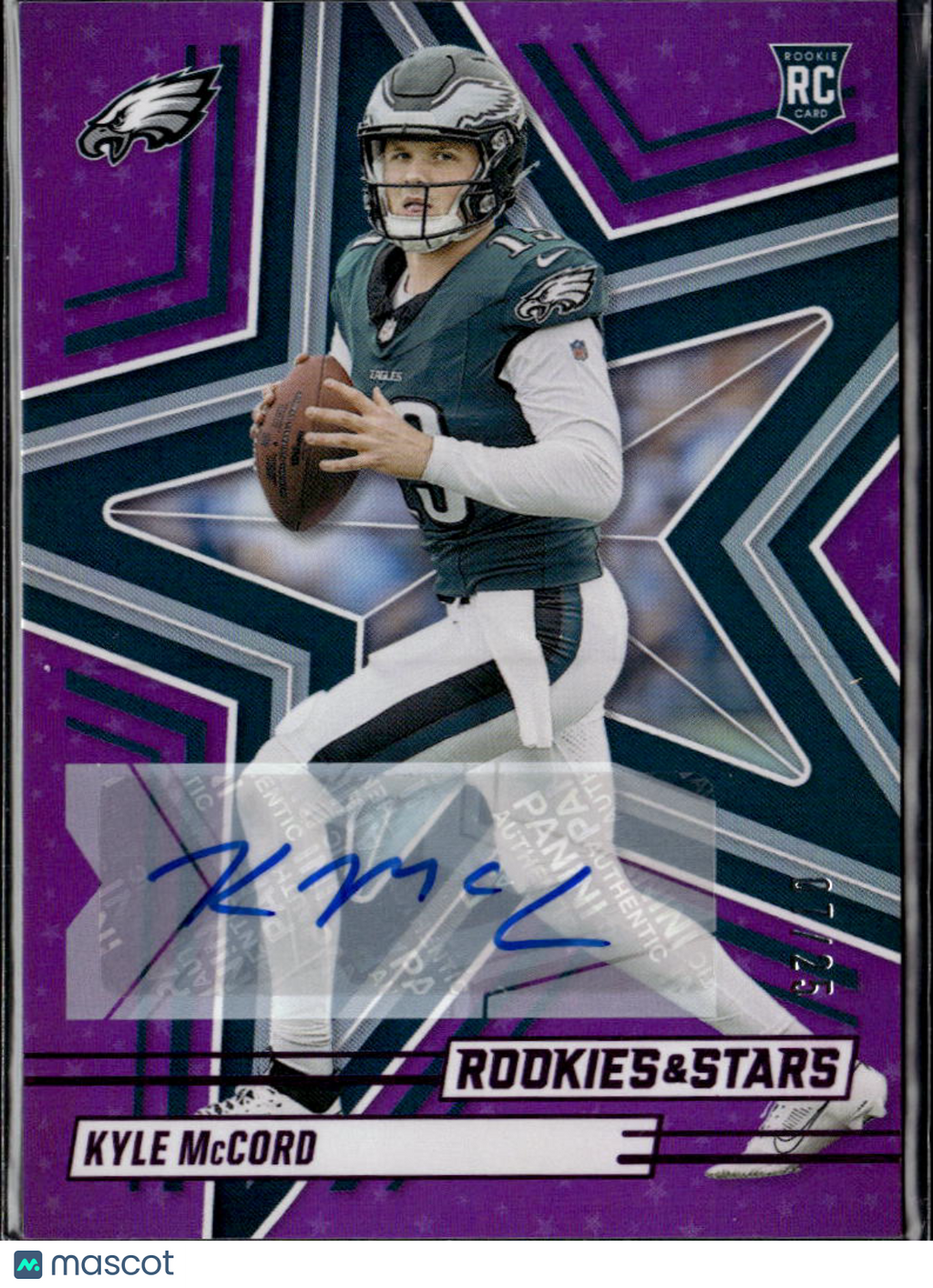 Kyle McCord 2025 Rookies & Stars Auto Autograph RC 7/25 Philadelphia Eagles