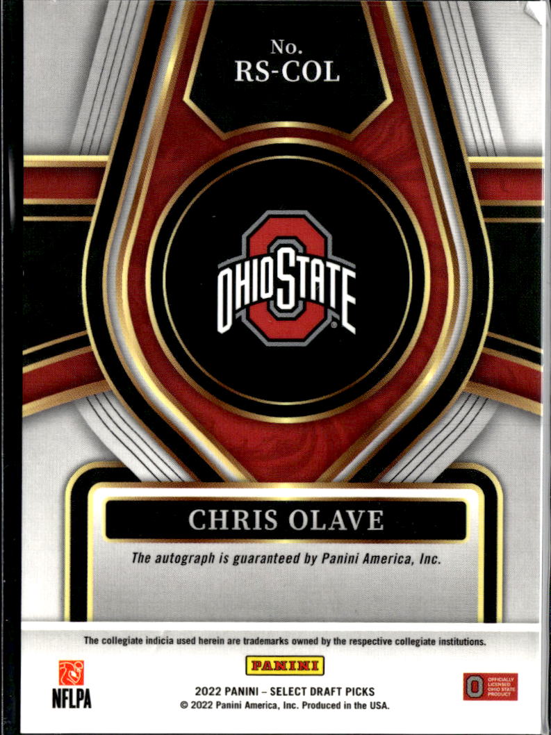 Chris Olave 2022 Select Draft Auto Autograph RC Rookie Ohio State Buckeyes