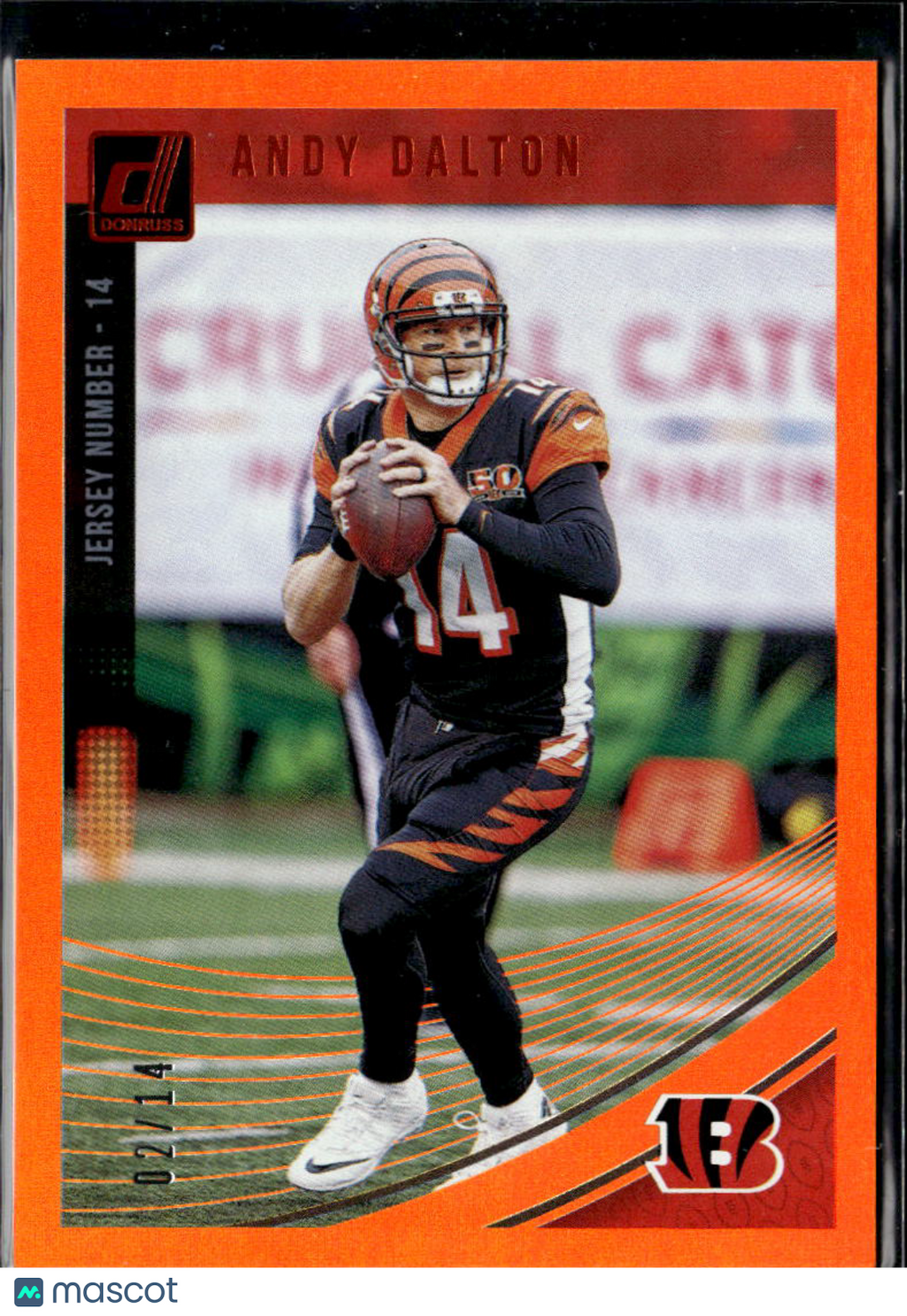 Andy Dalton 2018 Donruss Jersey Number Orange 2/14 Cincinnati Bengals