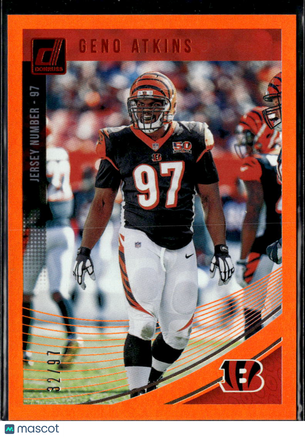 Geno Atkins 2018 Donruss Orange Jersey Number 32/97 Cincinnati Bengals