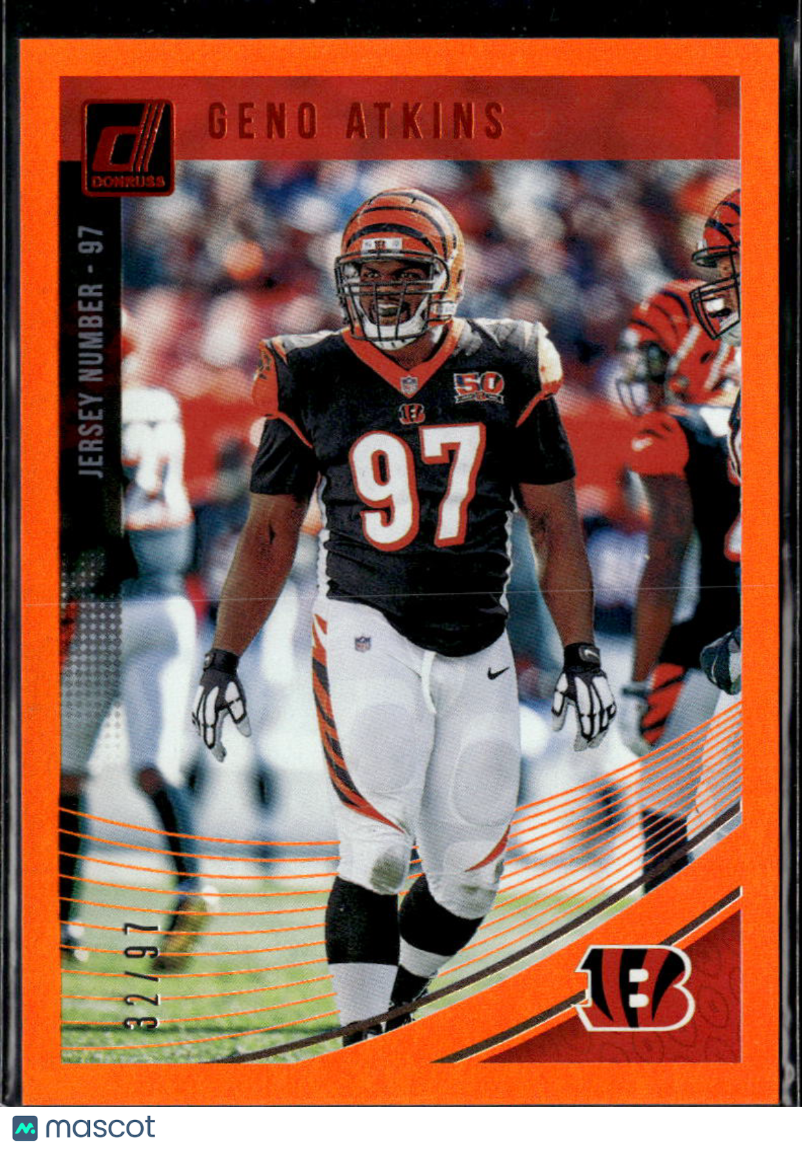 Geno Atkins 2018 Donruss Orange Jersey Number 32/97 Cincinnati Bengals