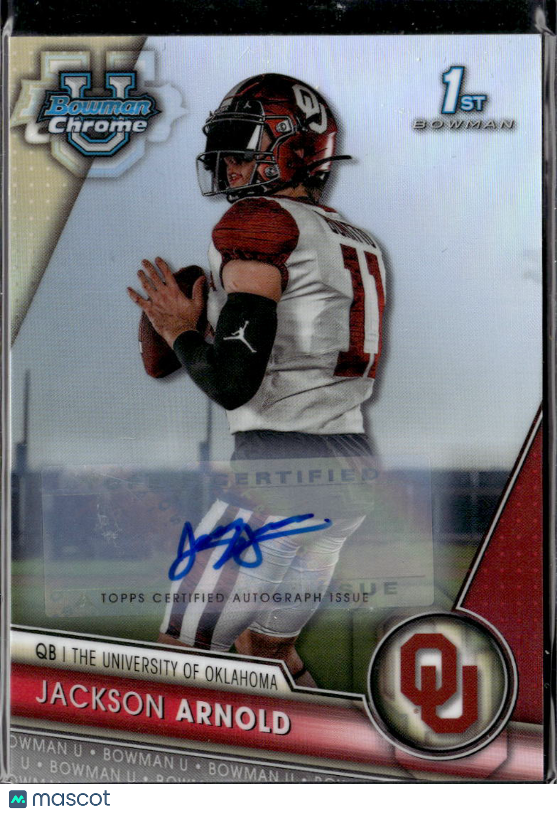 Jackson Arnold 2023 Bowman Chrome 1st Auto Autograph RC /499 Oklahoma Sooners