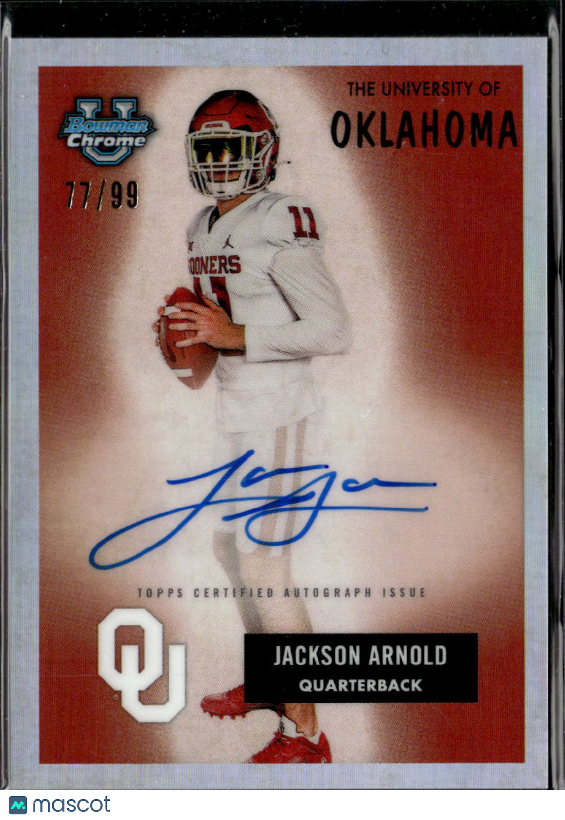 Jackson Arnold 2023 Bowman Chrome '55 Bowman Auto Autograph 77/99  Sooners