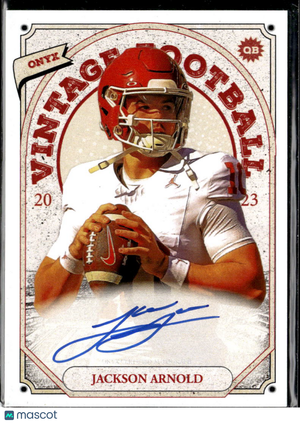 Jackson Arnold 2023 Onyx Vintage Auto Autograph Blue Ink Oklahoma Sooners