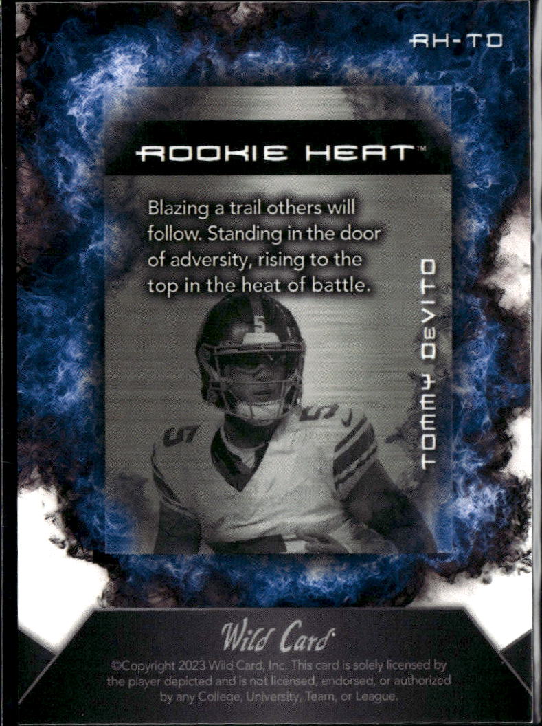 Tommy DeVito 2023 Wild Card Rookie Heat RC 75/75 New York Giants