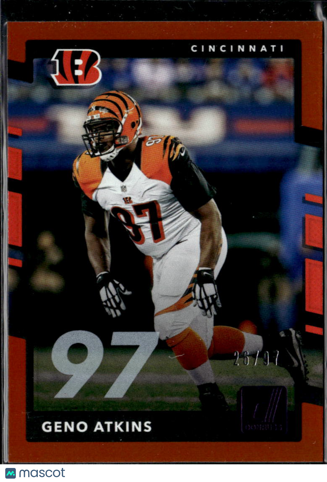 Geno Atkins 2017 Donruss Orange Jersey Number 26/97 Cincinnati Bengals