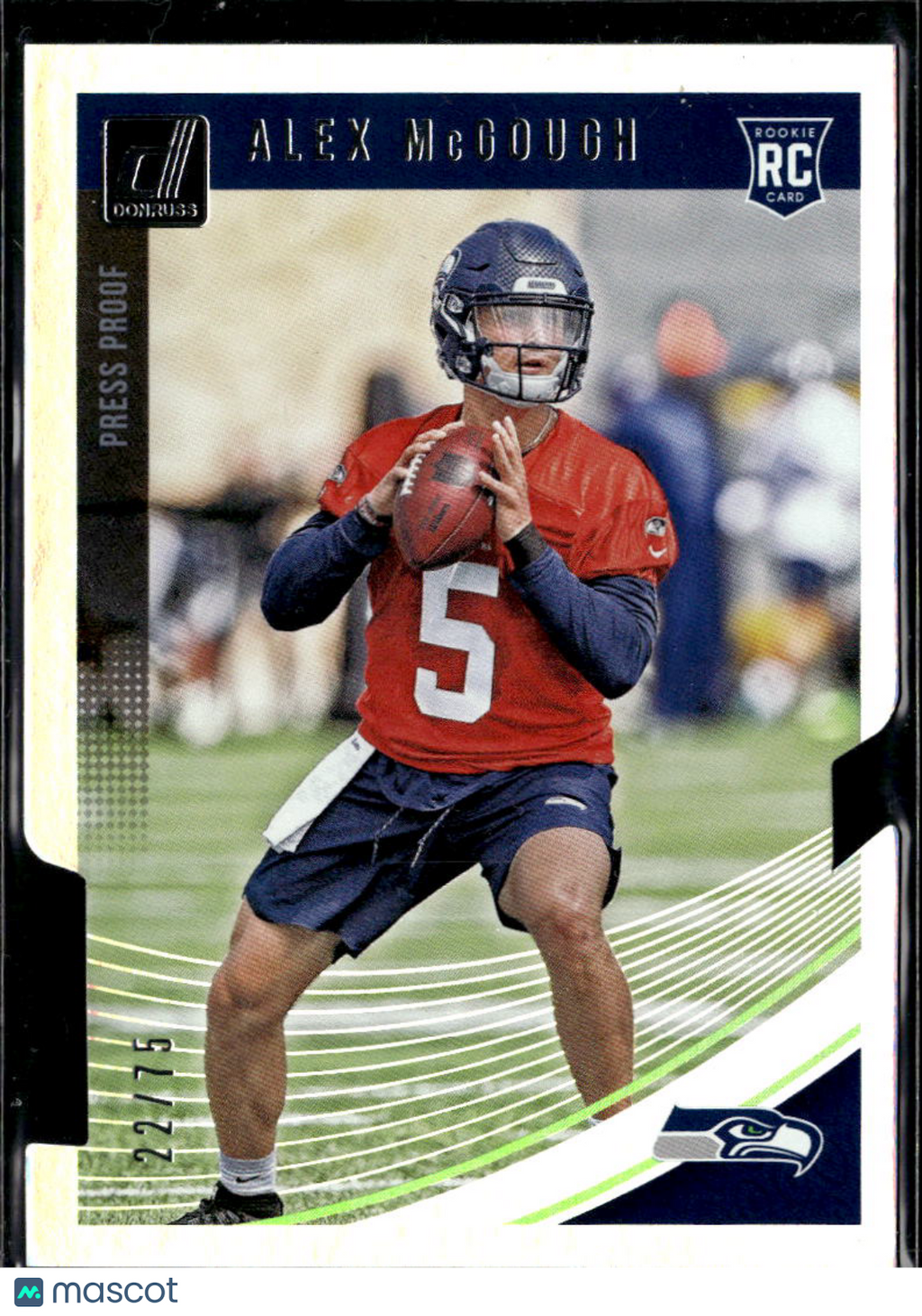 Alex McGough 2018 Donruss RC Silver Press Proof 22/75 Seattle Seahawks