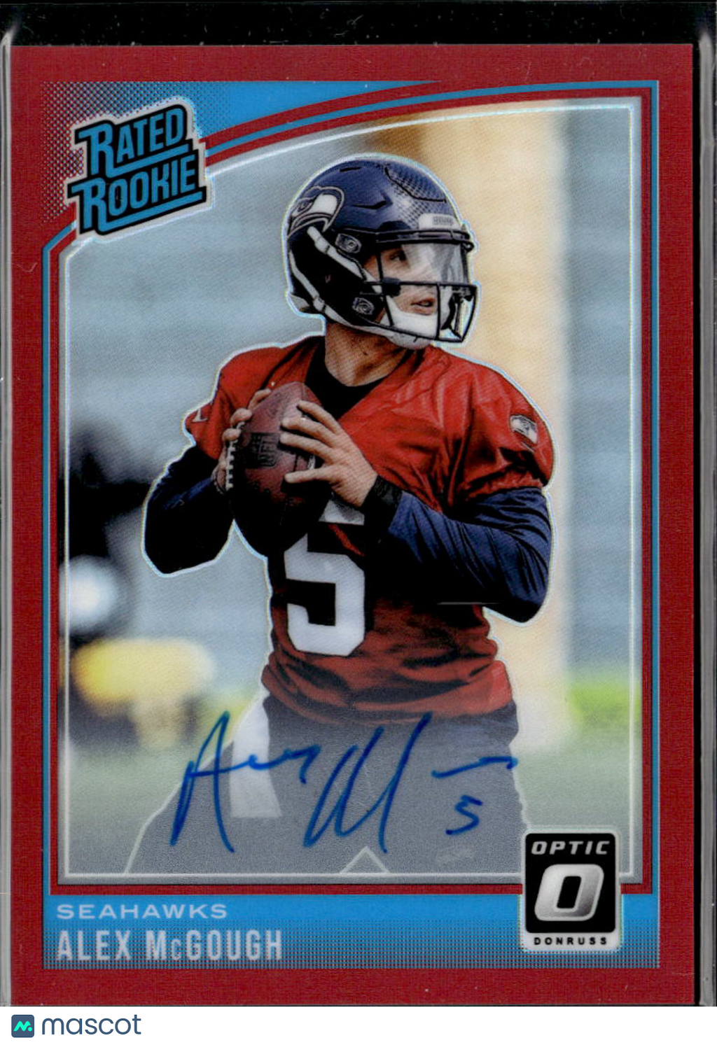 Alex McGough 2018 Optic Rated Rookie Auto Autograph RC Red 11/50 Seahawks