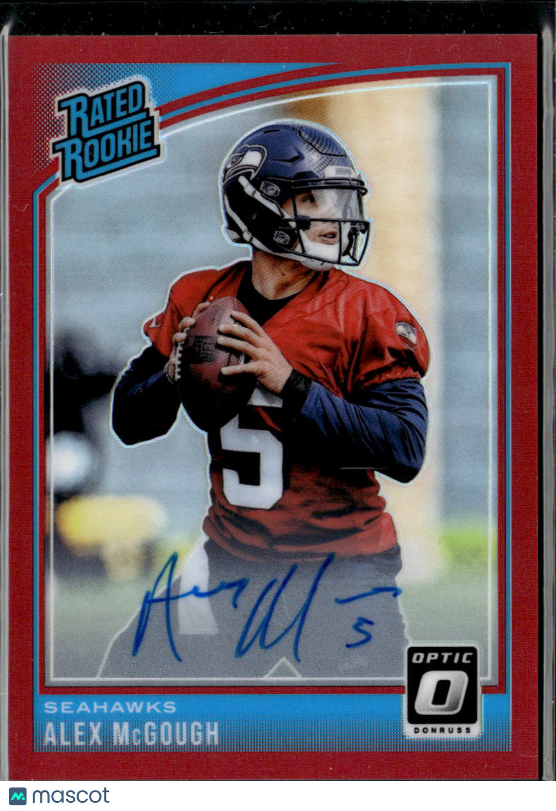 Alex McGough 2018 Optic Rated Rookie Auto Autograph RC Red 11/50 Seahawks