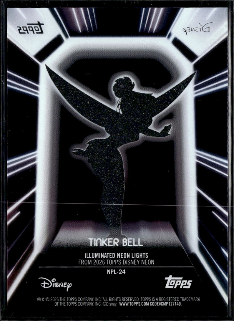 Tinkerbell 2025 Topps Disney Neon Illuminated Neon Lights #NPL-24
