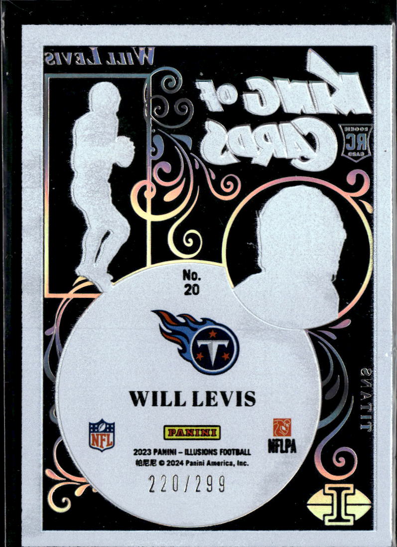 Will Levis 2024 Illusions King of Cards BLUE RC 220/299 Tennessee Titans