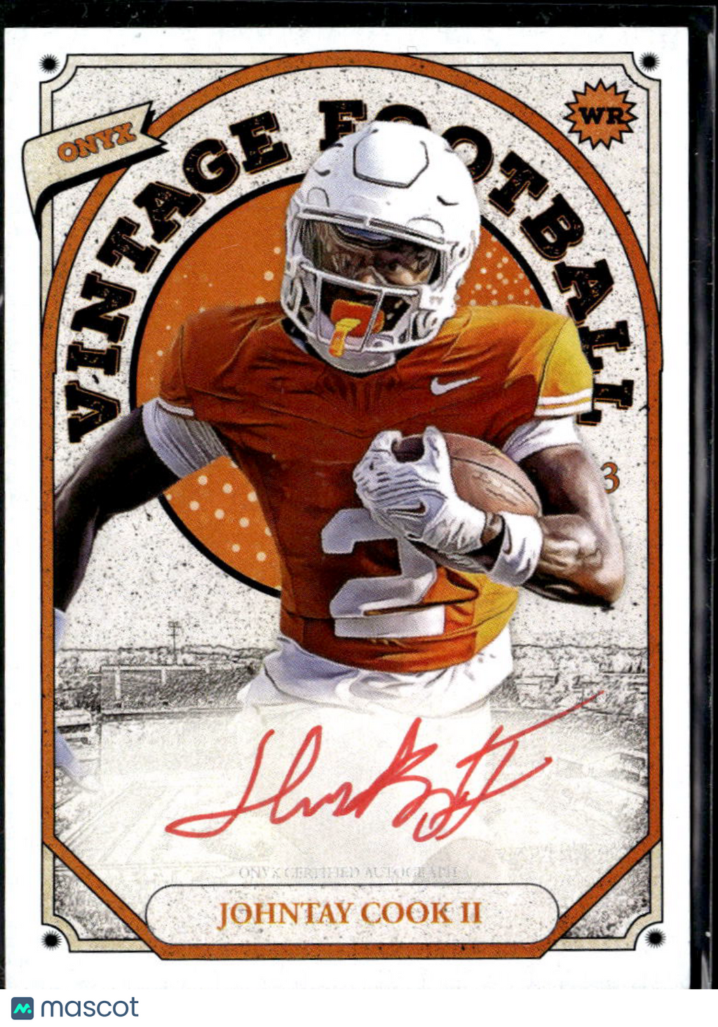 Johntay Cook II 2023 Onyx Auto Autograph Red Ink RC Texas Longhorns