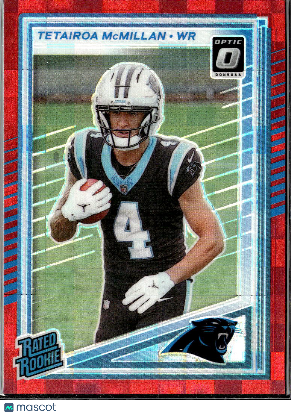 Tetairoa McMillan 2025 Optic Red Pandora Prizm RC Rookie Carolina Panthers