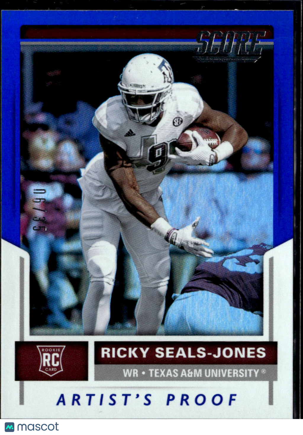 Ricky Seals-Jones 2017 Score RC Artist's Proof Blue 6/35 Texas A&M Aggies