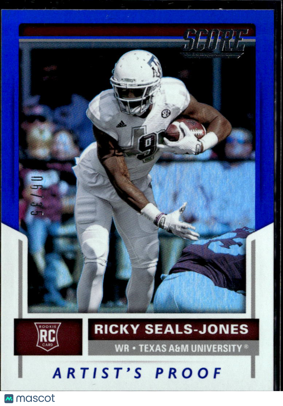 Ricky Seals-Jones 2017 Score RC Artist's Proof Blue 6/35 Texas A&M Aggies