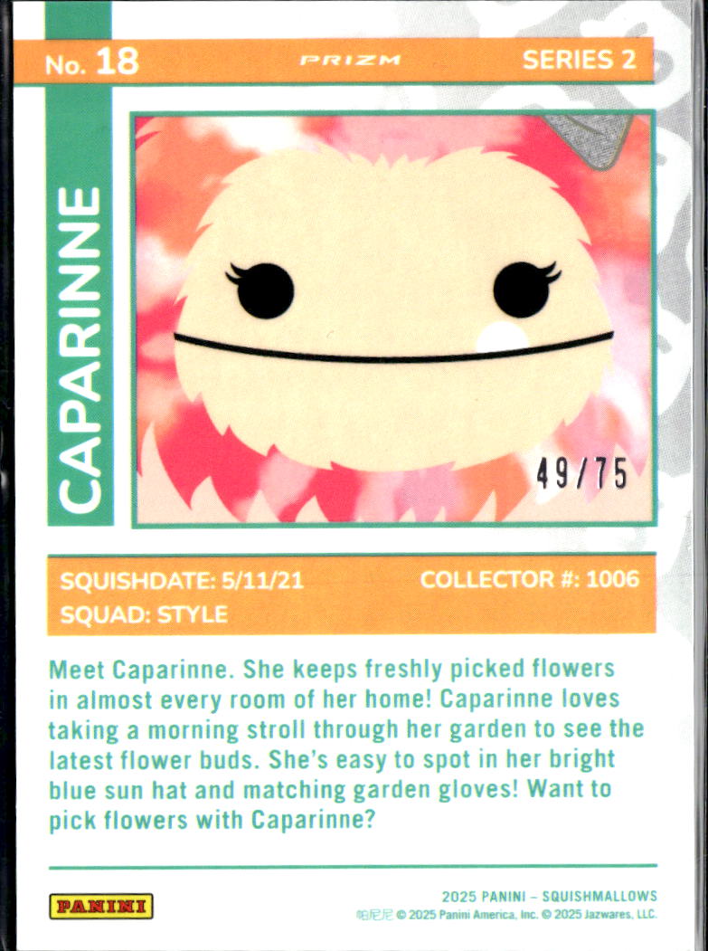 Caparinne 2025 Panini Prizm Squishmallows Series 2 49/75 #18