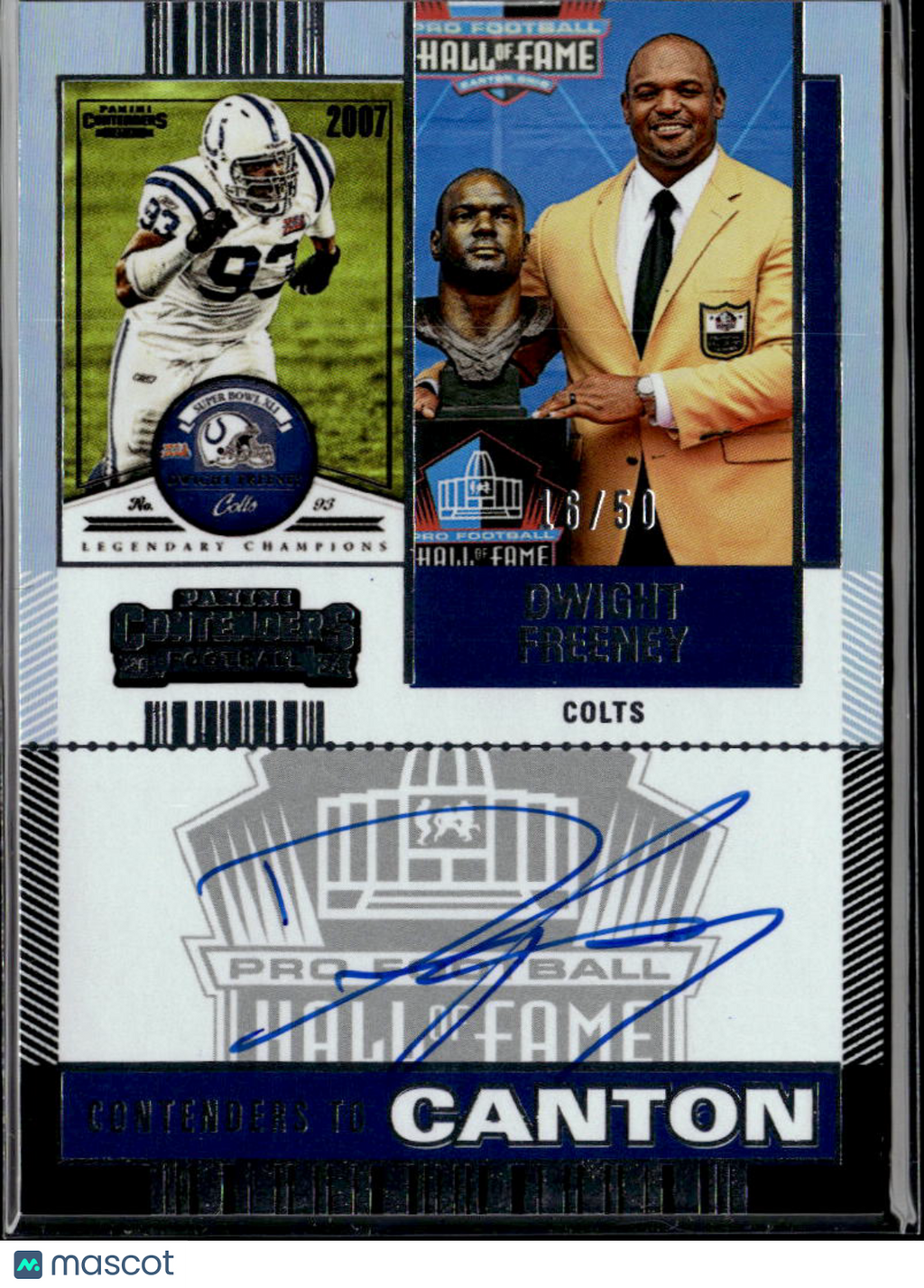 Dwight Freeney 2025 Contenders Canton Auto Autograph 16/50 Indianapolis Colts