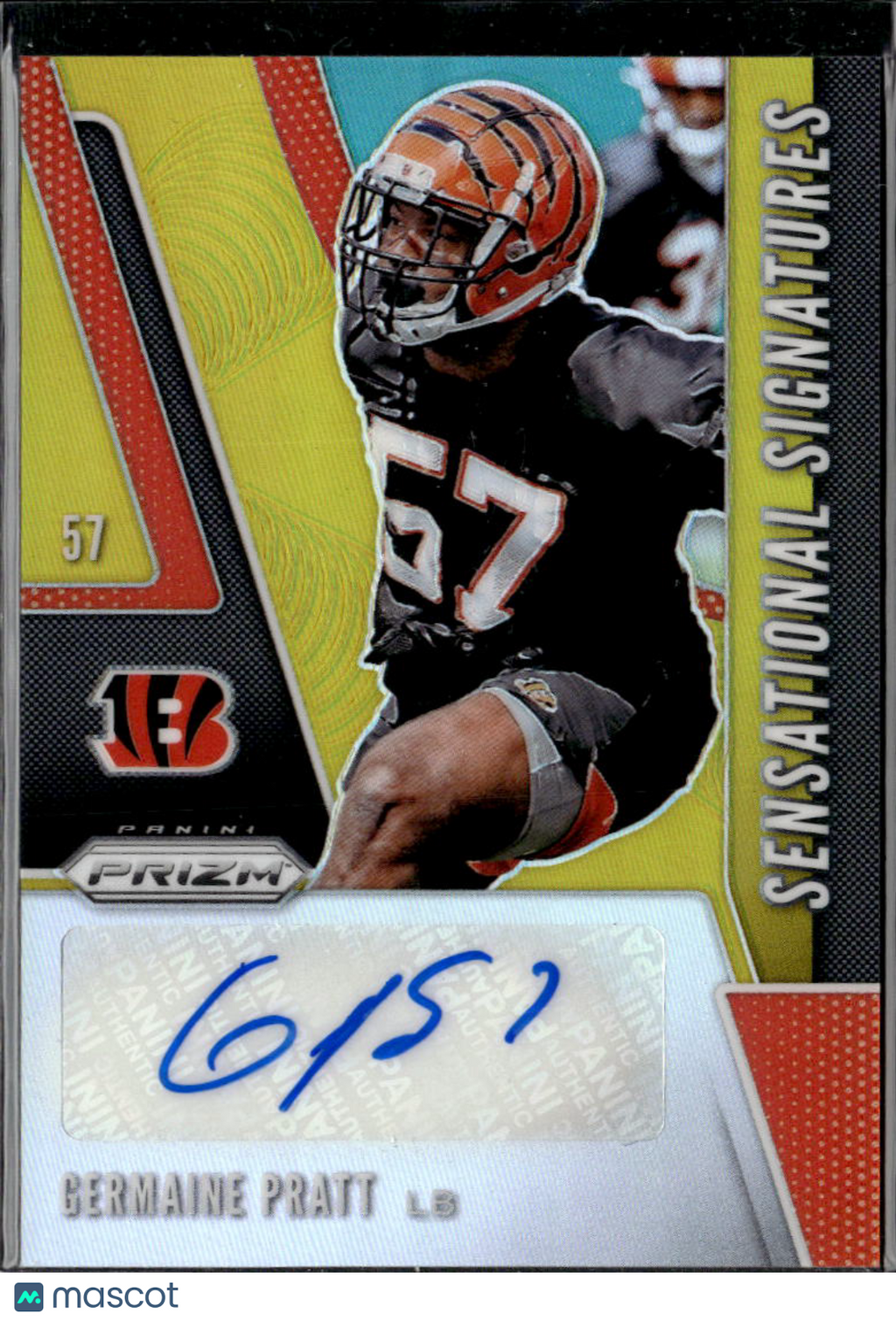 Germaine Pratt 2019 Prizm Auto Autograph GOLD RC 5/10 Cincinnati Bengals