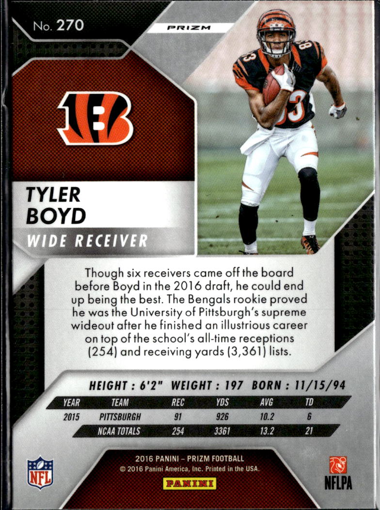 Tyler Boyd 2016 Prizm Retail Red Rookie RC SSP Cincinnati Bengals