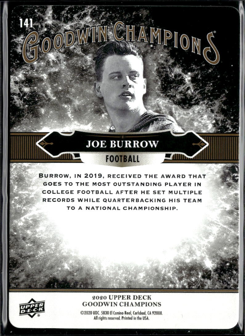 Joe Burrow 2020 Upper Deck Goodwin Champions Splash of Color Rookie RC LSU