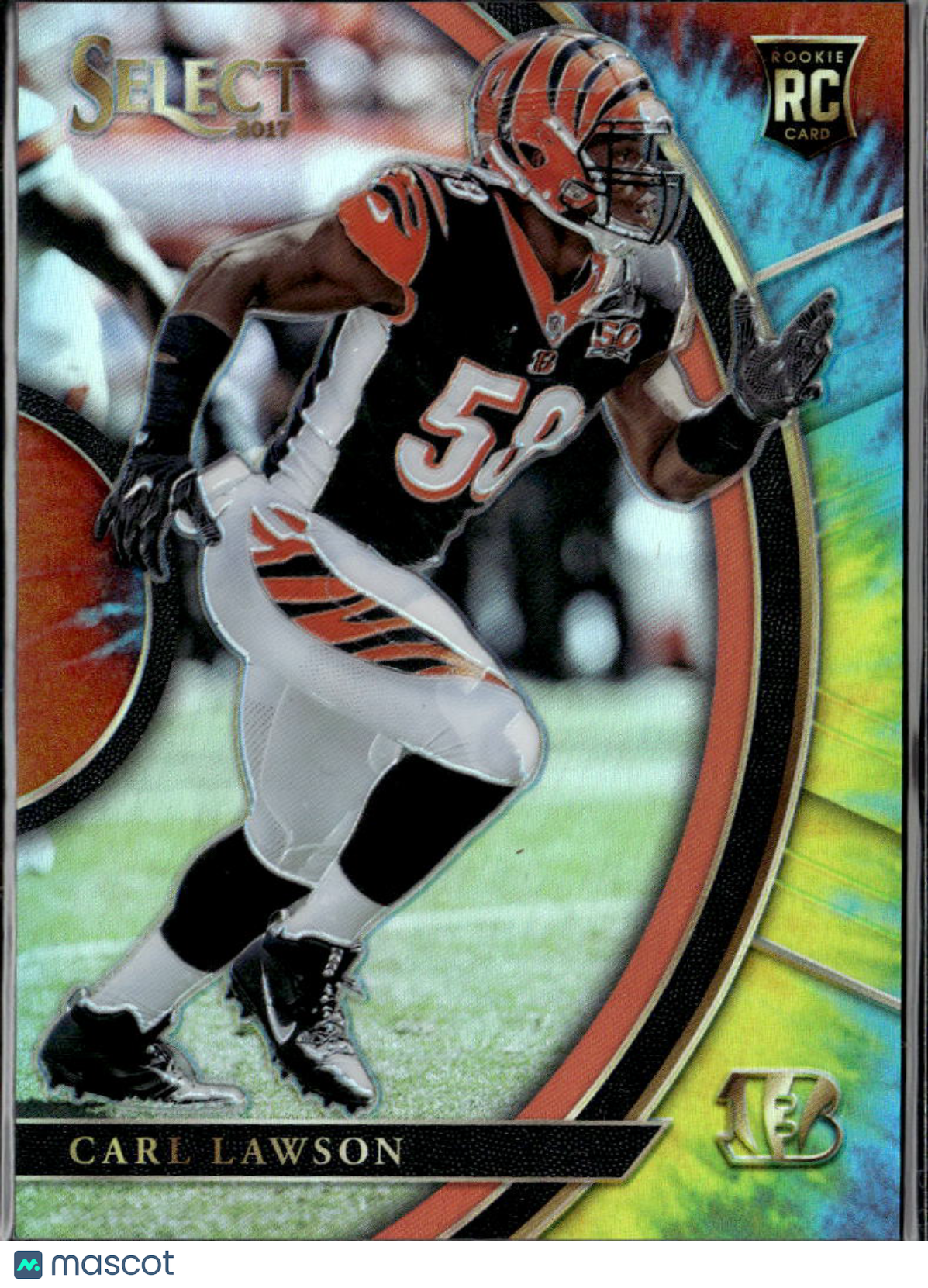 Carl Lawson 2018 Select Tie-Dye Prizm Rookie RC 3/25 Cincinnati Bengals