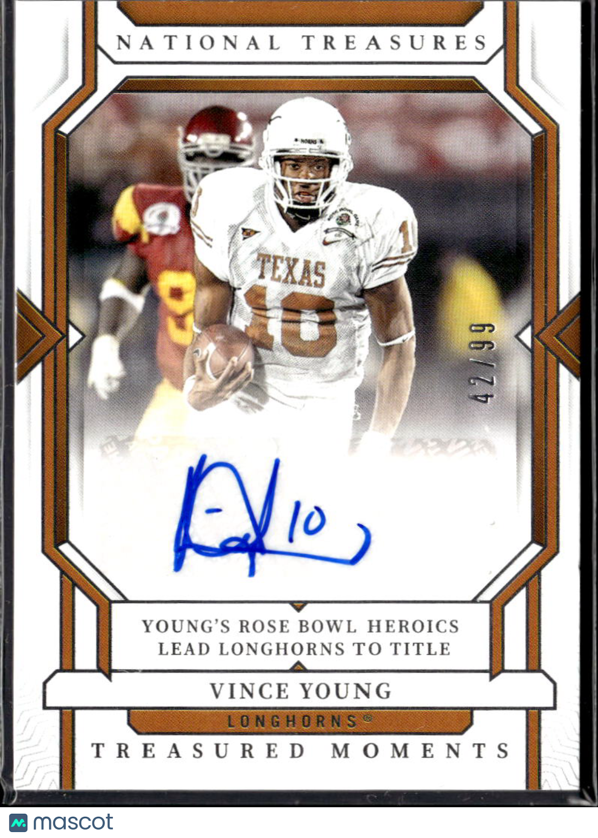 Vince Young 2024 National Treasures Auto Autograph 42/99 Texas Longhorns