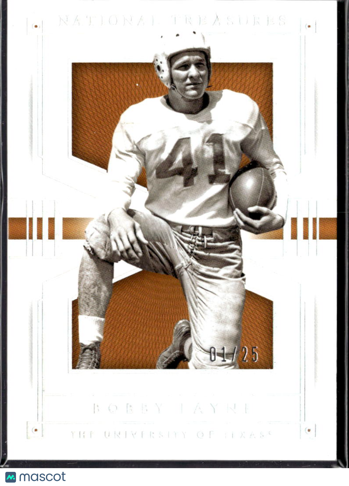 Bobby Layne 2016 National Treasures Holo Silver 1/25 Texas Longhorns